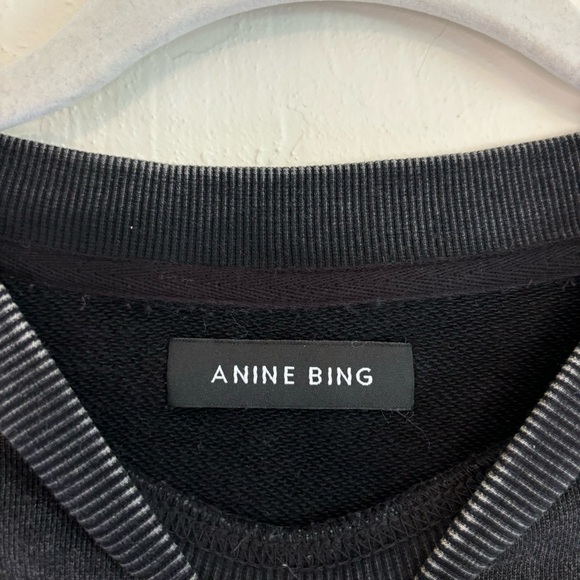 SOLD Anine Bing Harvey Crew Neck Butterfly in Washed Black Grey size M - Picture 8 of 15